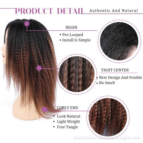High Quality Natural Fashion Comfortable Purple Brown Blonde Ombre Afro YAKI Straight Kinky Synthetic Hair Wigs for Black Women